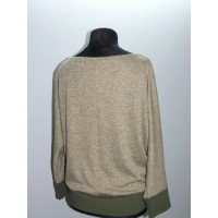 Cieplutki sweter KIMONO ze ściągaczami - miodowy i khaki